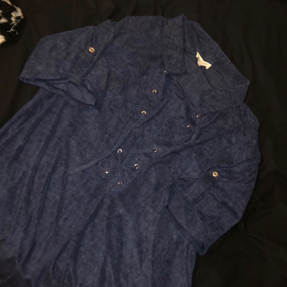 Sheer lace up top